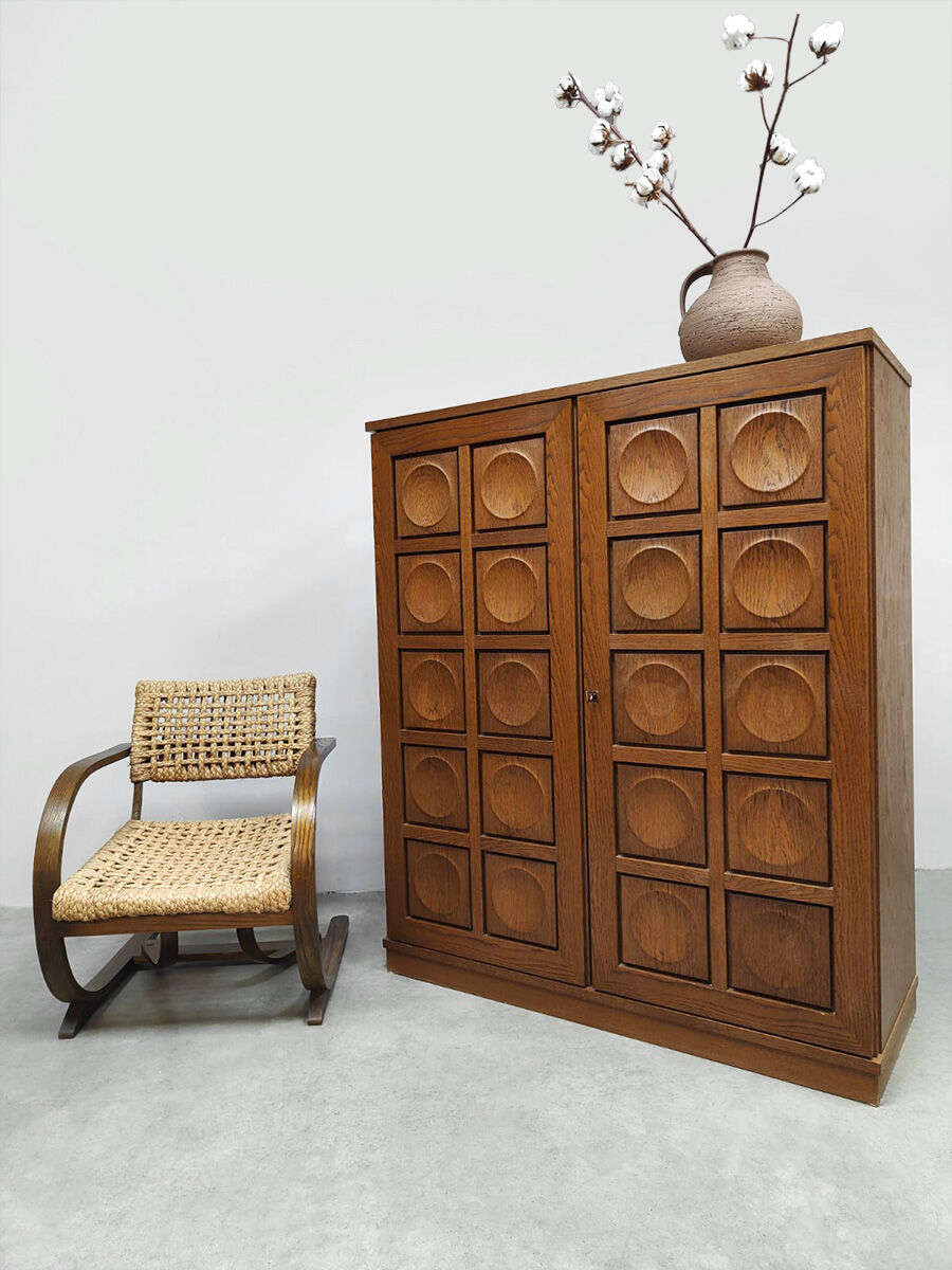 Vintage brutalist bar cabinet 'Cubism' Gerhard Bartels