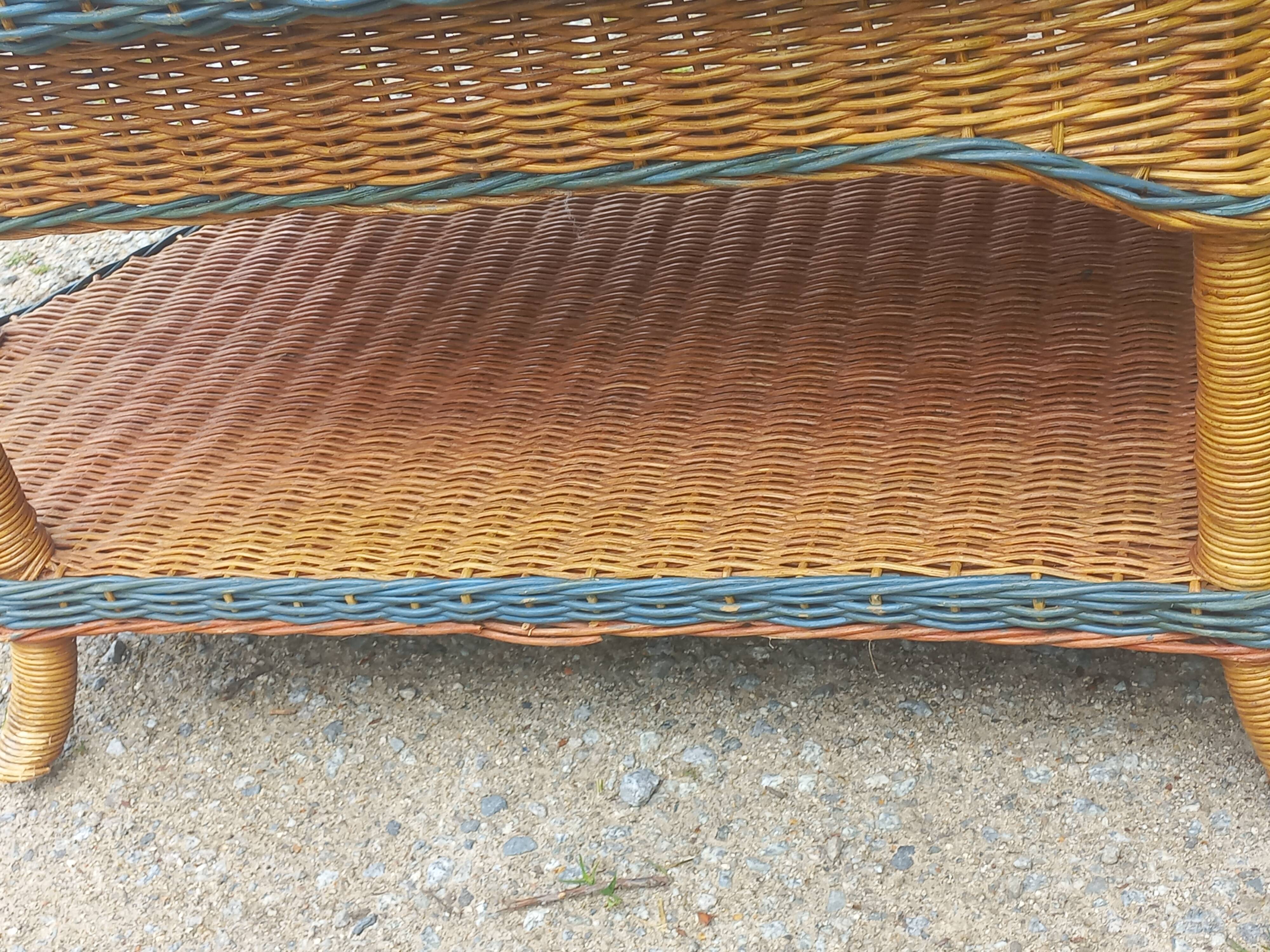 Two-tone rattan coffee table
