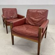 Vintage Danish Lounge Chairs In Rosewood And Leather. 1960s