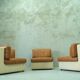 Canapé modulaire en cuir patchwork italien années 1970