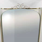 Mid-century illuminated wall mirror by Ernest Igl with brass crown, by Hillebrand.