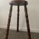 Vintage turned wooden traipod stool