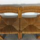 Set of 5 chairs in wood and straw, 60s