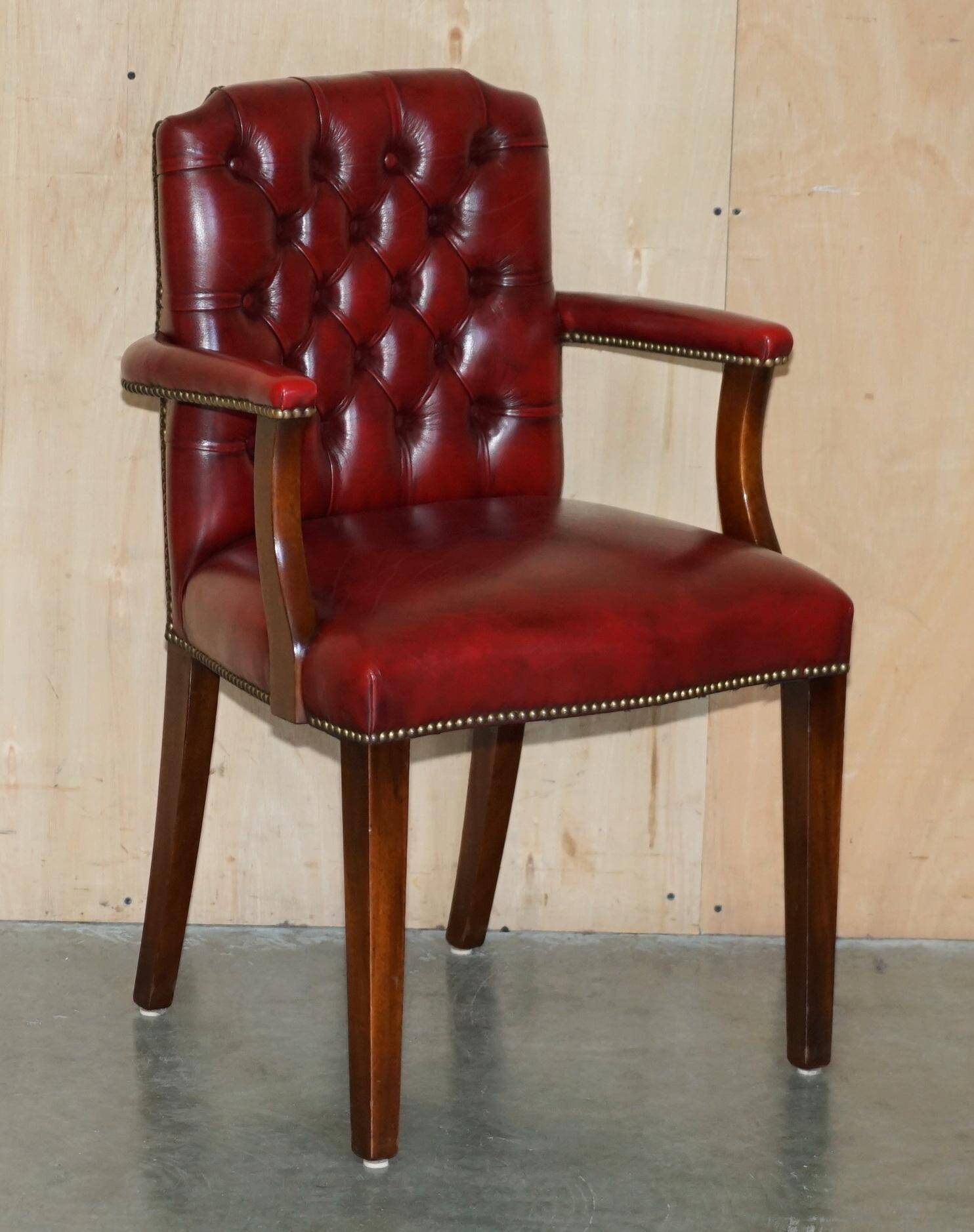 Vintage Gainsborough Chesterfield leather armchairs