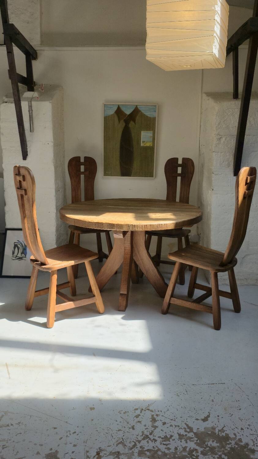 De Puydt Brutalist Dining Room in Solid Oak