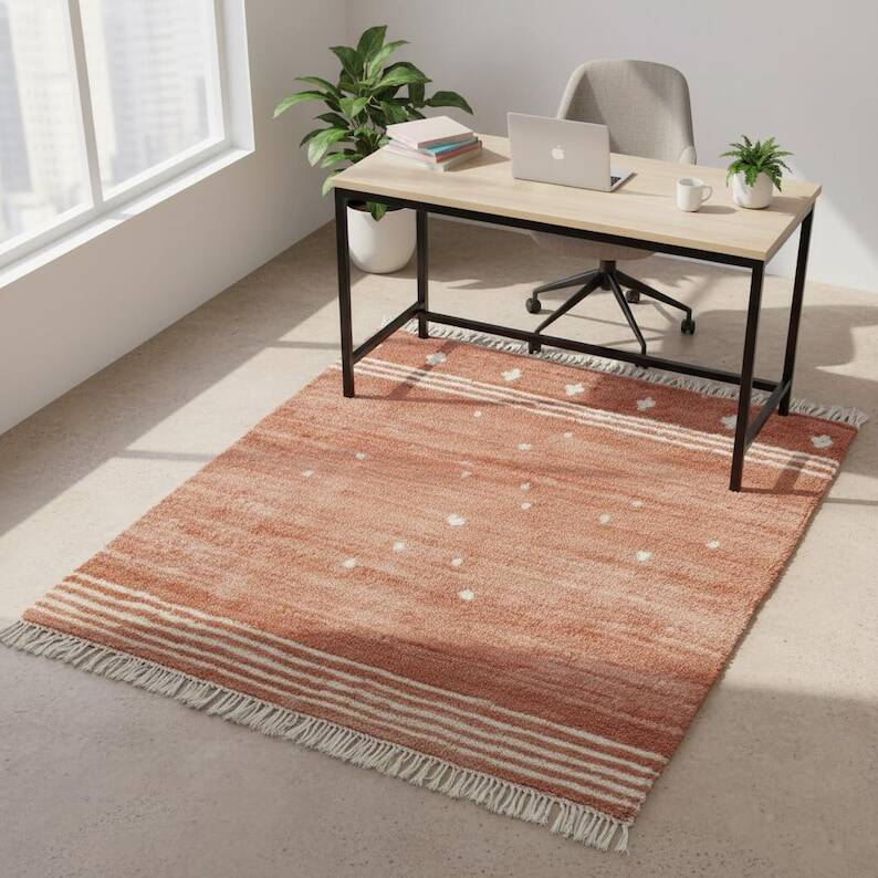 Handmade Moroccan terracotta rug, 150/250cm