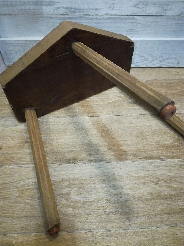 Raw wood tripod stool
