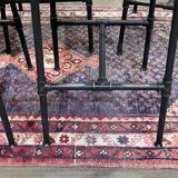 Série de 5 tabourets style industriel en métal et cuir, travail moderne