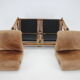 1970s Brutalist Dutch Oak and Leather 2 Seater Sofa