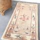 Vintage beige pink velvet rug 118 x 60cm
