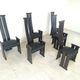 Post modern high back dining chairs, set of 6, 1970s