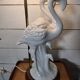 Lampe flamants roses en porcelaine blanche, années 80