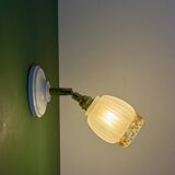 Vintage tulip wall light in frosted and amber glass