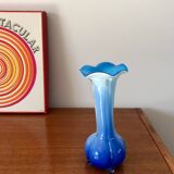 Tie & Dye blue opaline vase design from the 50s and 60s