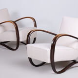 Pair of white Halabala armchairs madein 1930s Czechia by Up Zavody