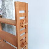 Vintage brutalist solid wood shelf