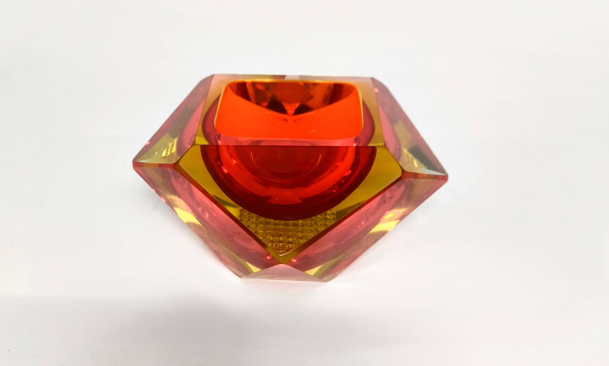 Cendrier en verre de Murano de Flavio Poli, années 60