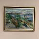 Large original Swedish oil on canvas – "Rocky Shore" – Signed – vintage and framed – 91 × 70 cm (35.8 in × 27.6 in)