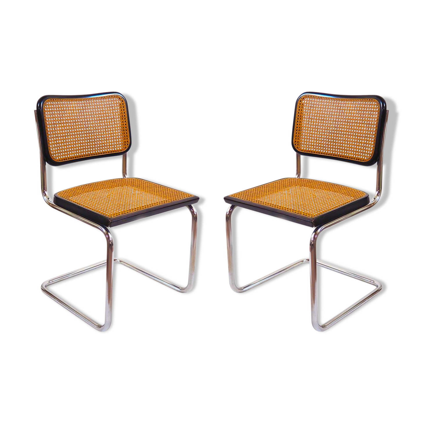 Paire de chaises Cesca B32 Marcel Breuer noire