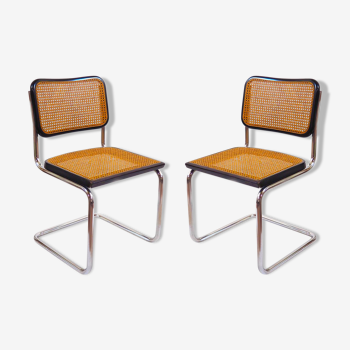 Paire de chaises Cesca B32 Marcel Breuer noire