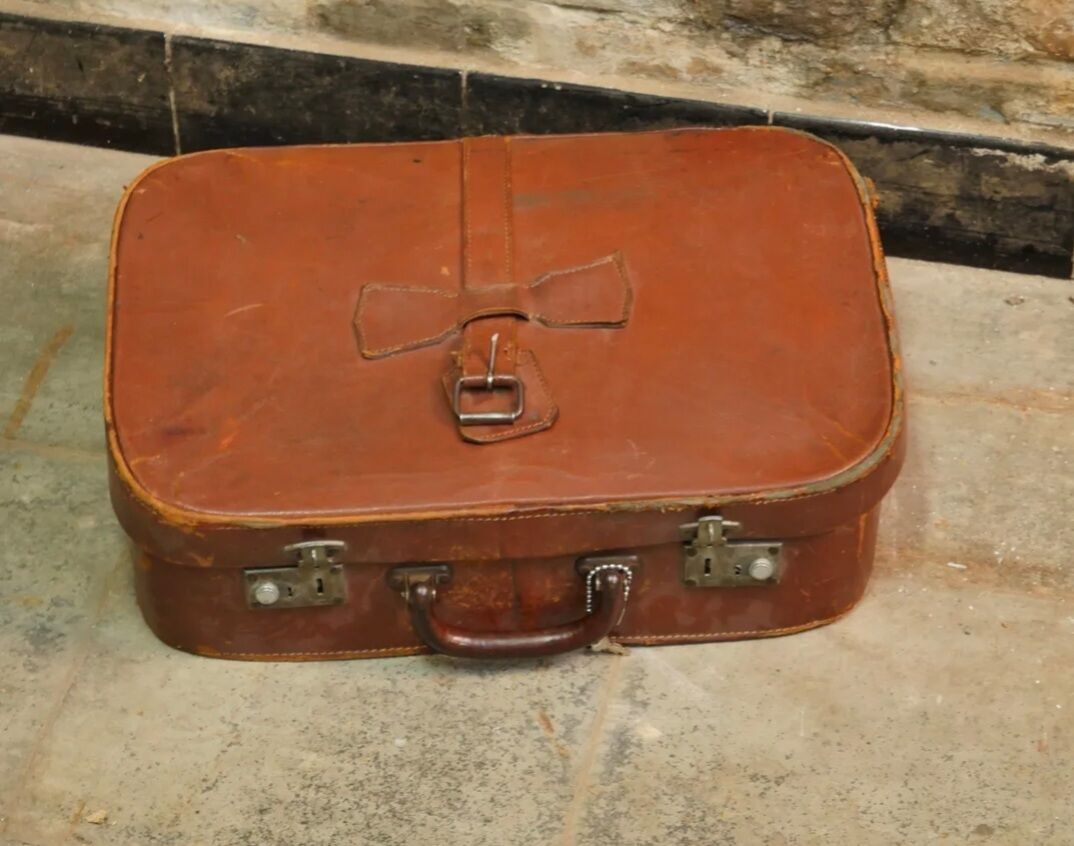 Leather suitcase
