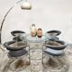 Modern vintage chrome tubular dining chairs & table
