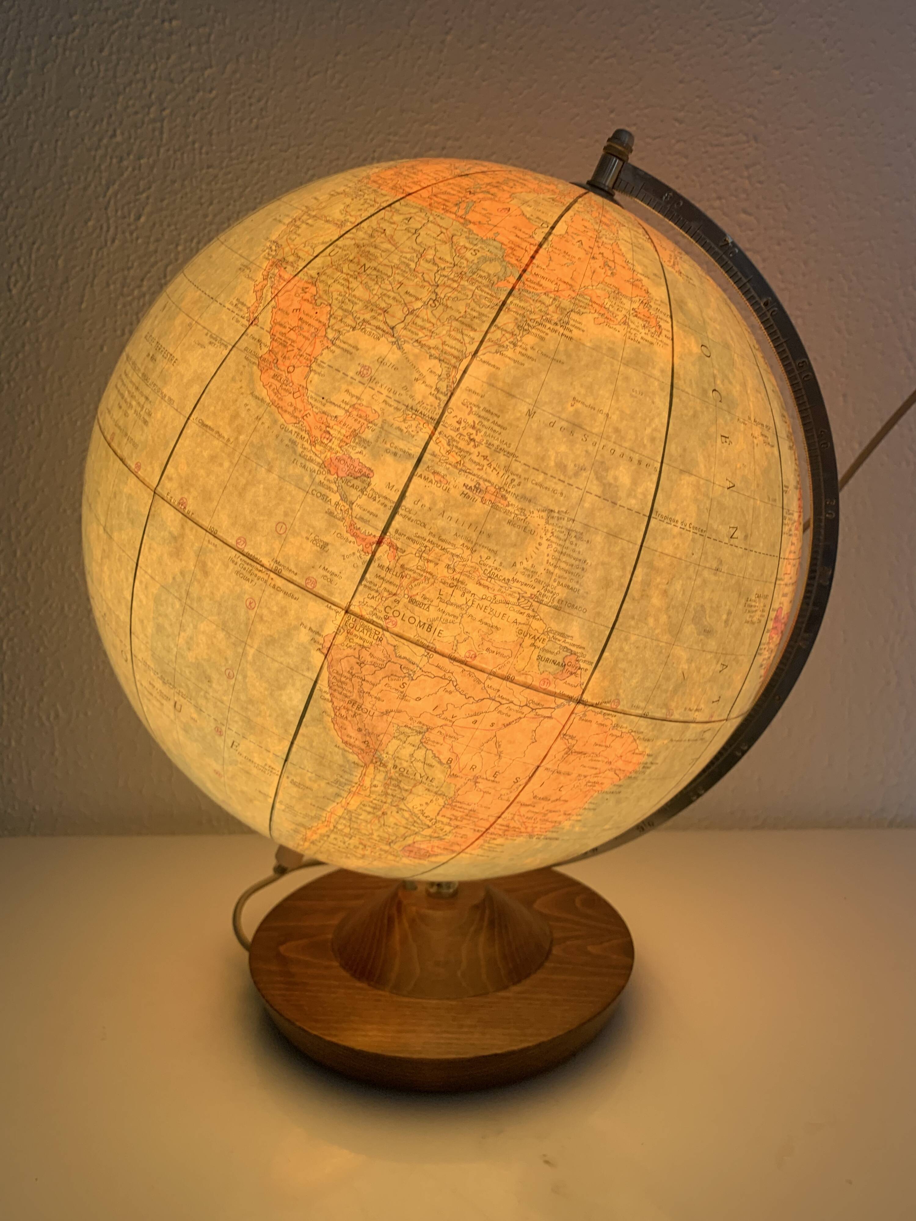 Globe terrestre vintage 1978 de Räth Leipzig ex-RDA - 43 cm