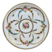Old porcelain plate – golden floral decoration – with box