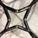 Table base wrought iron and brass, bevelled glass tray, 1980s