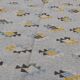 Traditional handmade handmade grey carpet with multi-coloured patterns 180x120cm