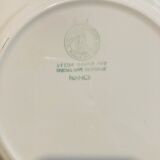 6 large plates in ecru ceramic pattern orchies- moulins des loups -retro-vintage-kitchen