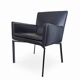 2 x Manet Minotti arm chairs 1990s / dark brown leather / chrome height 83