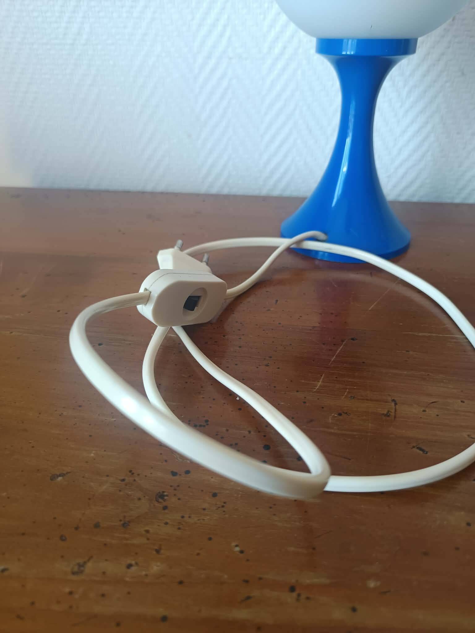 Space age blue and opaline lamp 1970