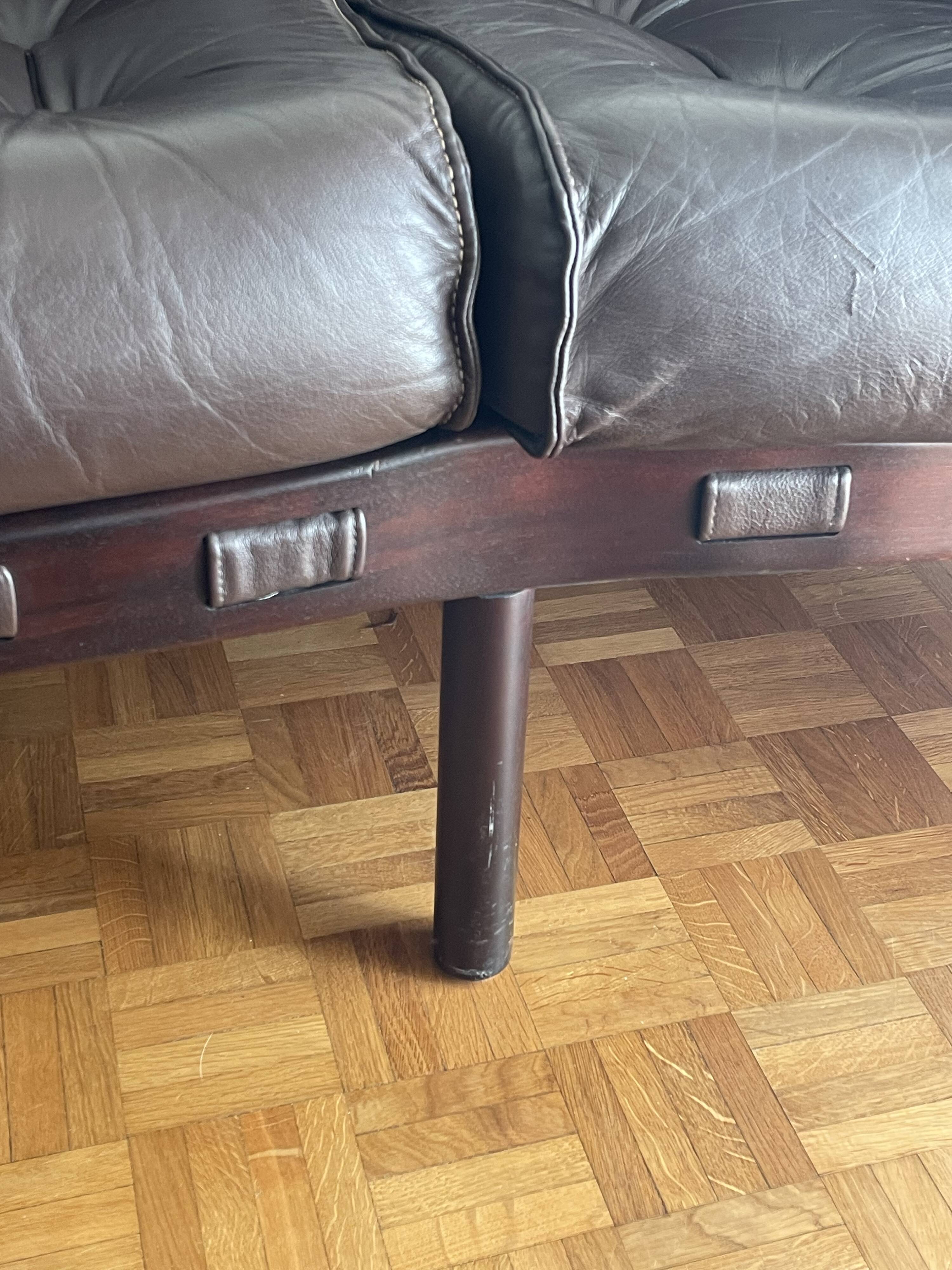 Canapé 3 places en cuir par Arne Norell pour Coja, années 70