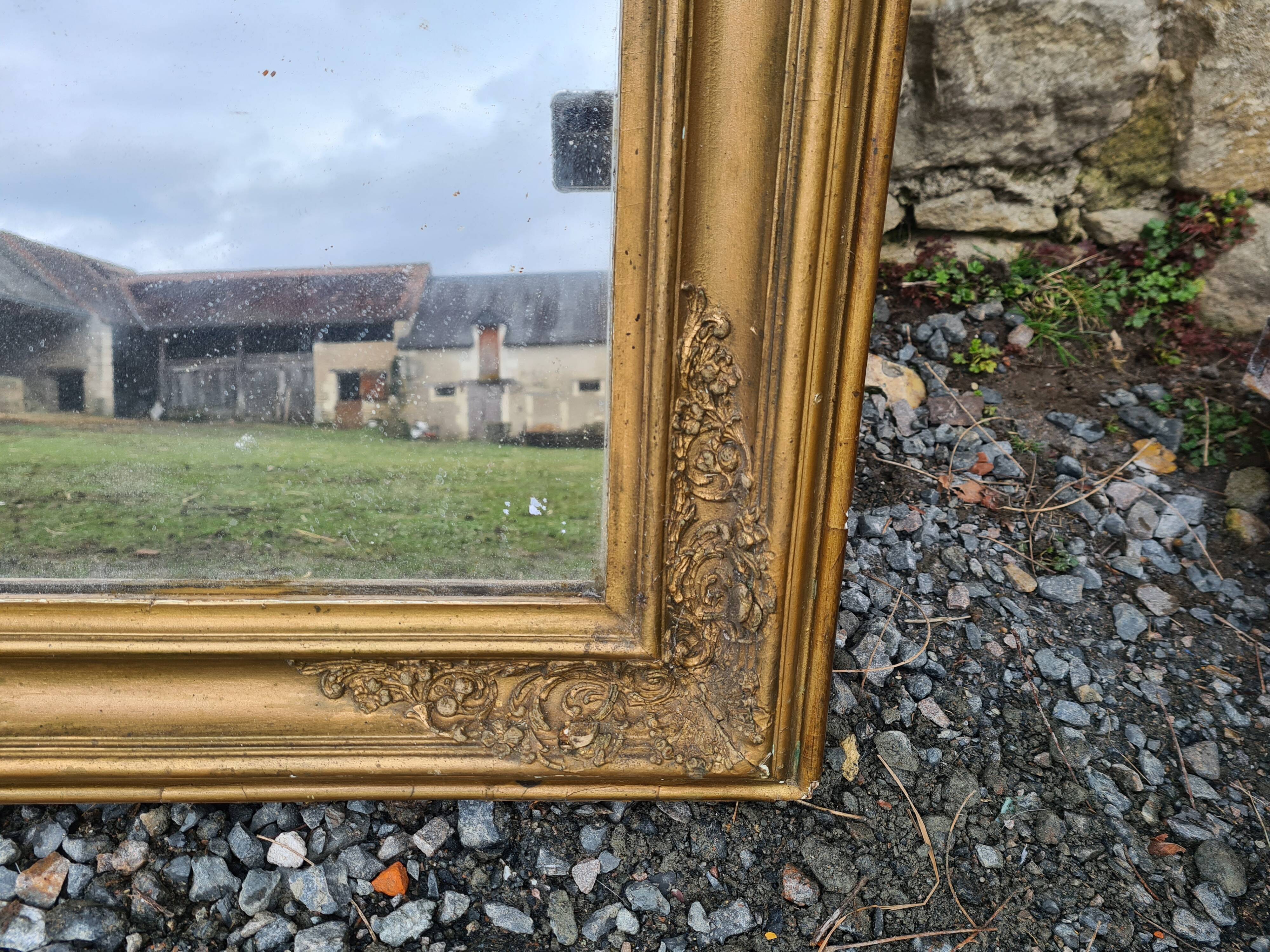 Old large-format mirror 88x133cm