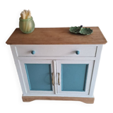Small old sideboard painted blue and white