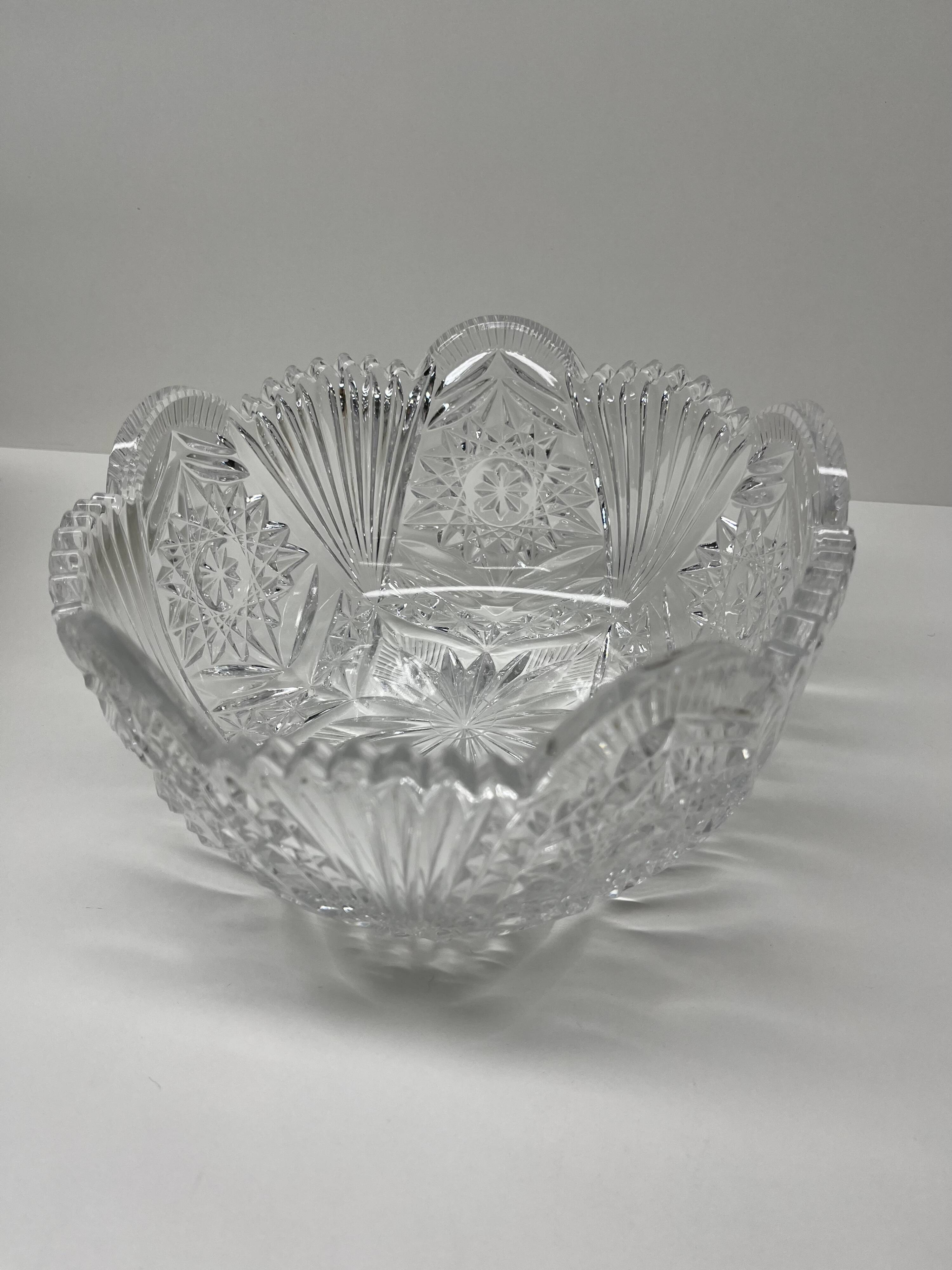 Bohemian crystal salad bowl