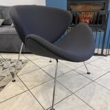 Orange slice armchair 437 by pierre paulin for artifort, grey, 1980.