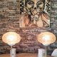 Pair of 1980s Italian style lamps in brass with marble base