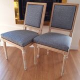 Two Louis XVI Jacob style chairs early 20th