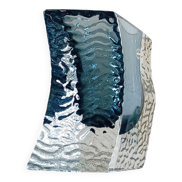 Vase en verre de Murano à côtés texturés de style mid-century par Mandruzzato, Italie, années 1970