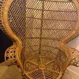 Emmanuel armchair in woven bamboo rattan