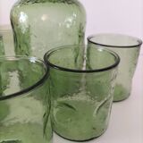 Carafe and matching tumblers in molded glass