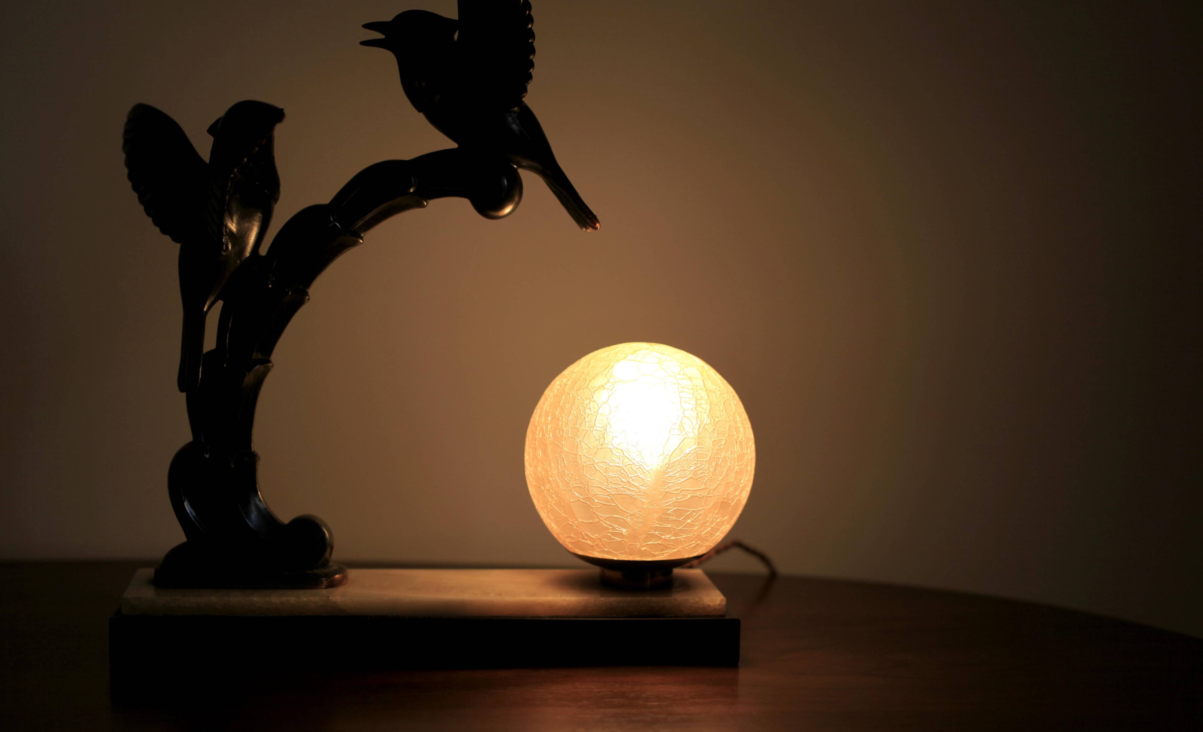 Art-deco lamp Opaline pink Large format