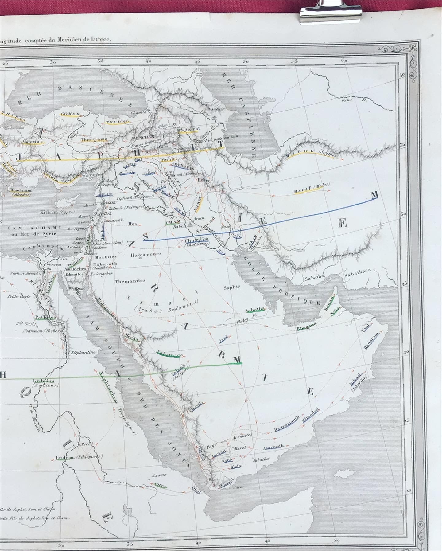 Geographical map of the Hebrews 1840