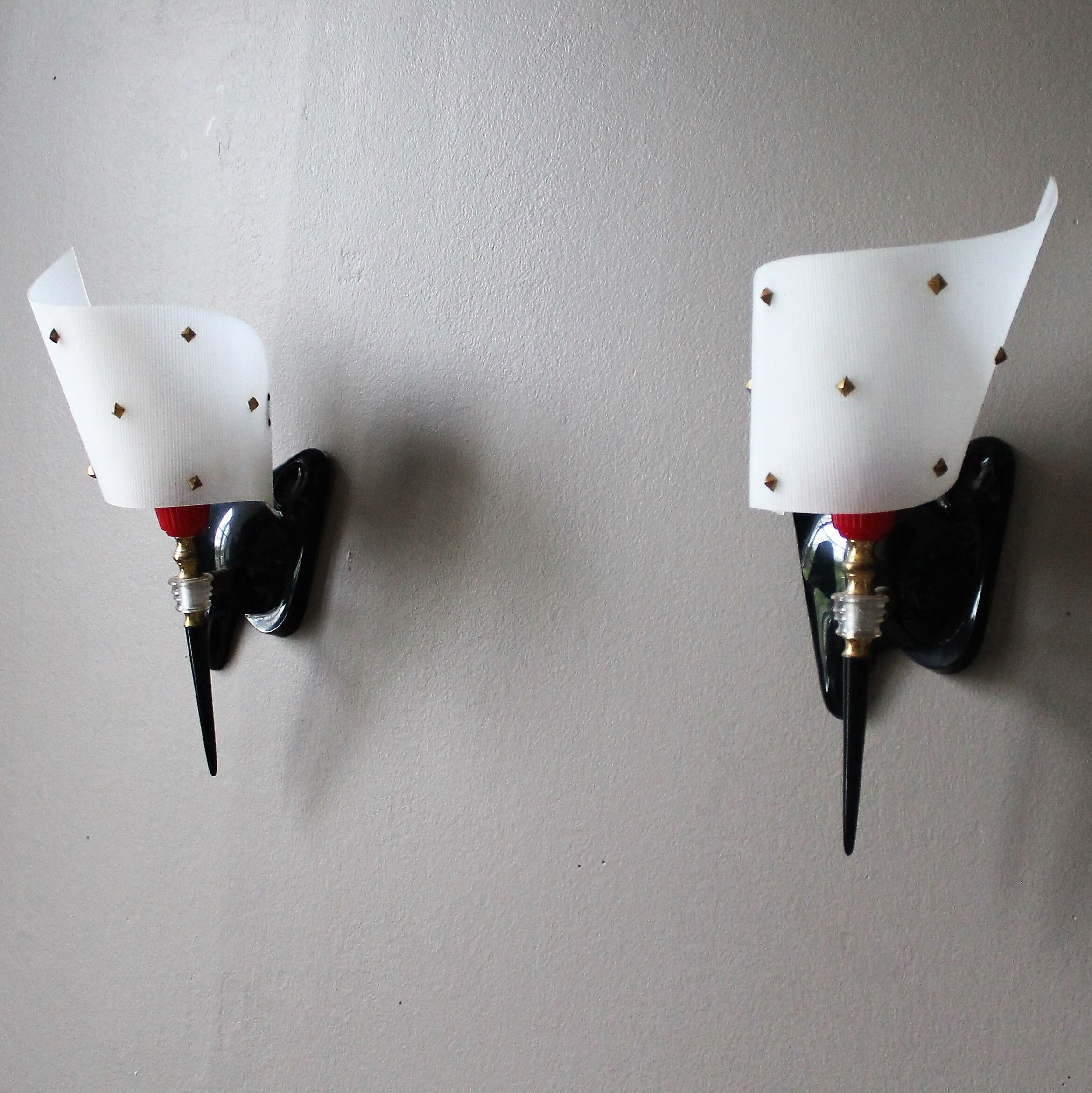 Pair of vintage torch sconces