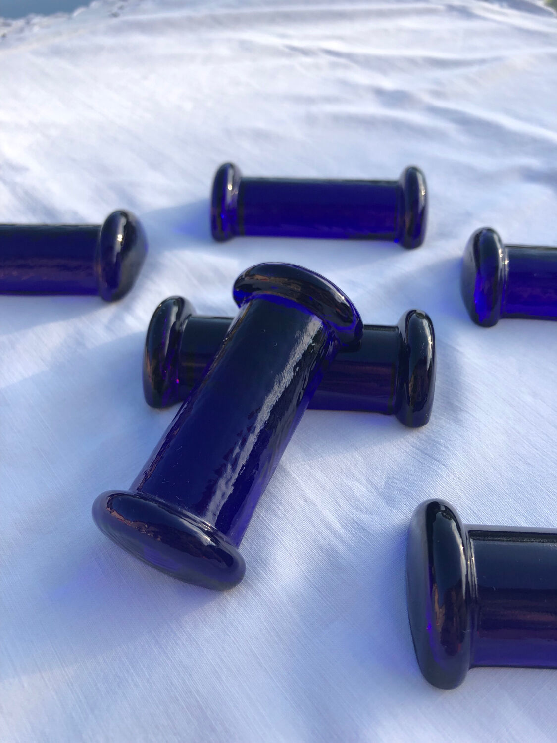 Set 6 glass knife holders