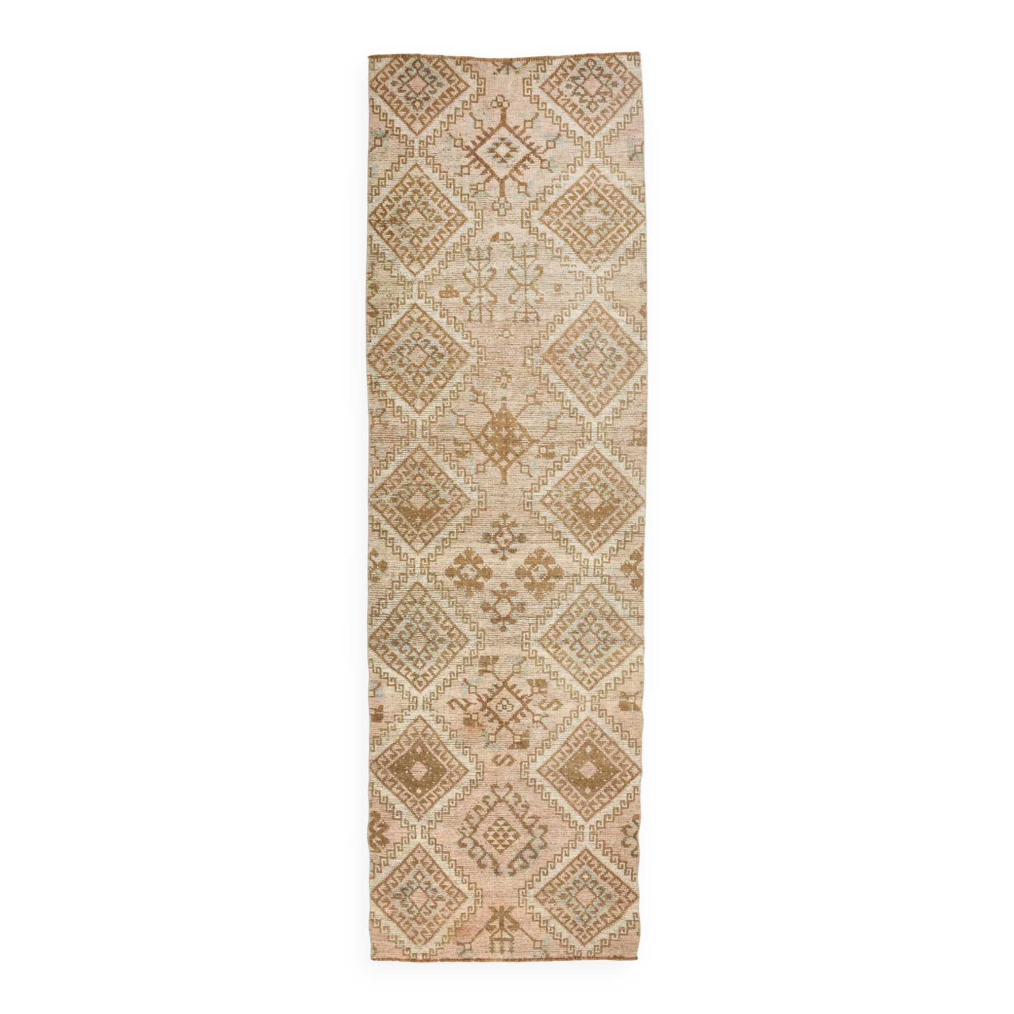 3x9 Brown Cream Classic Persian Runner Rug, 87x283Cm