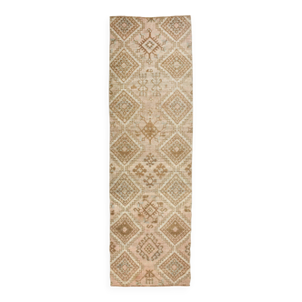 3x9 Brown Cream Classic Persian Runner Rug, 87x283Cm