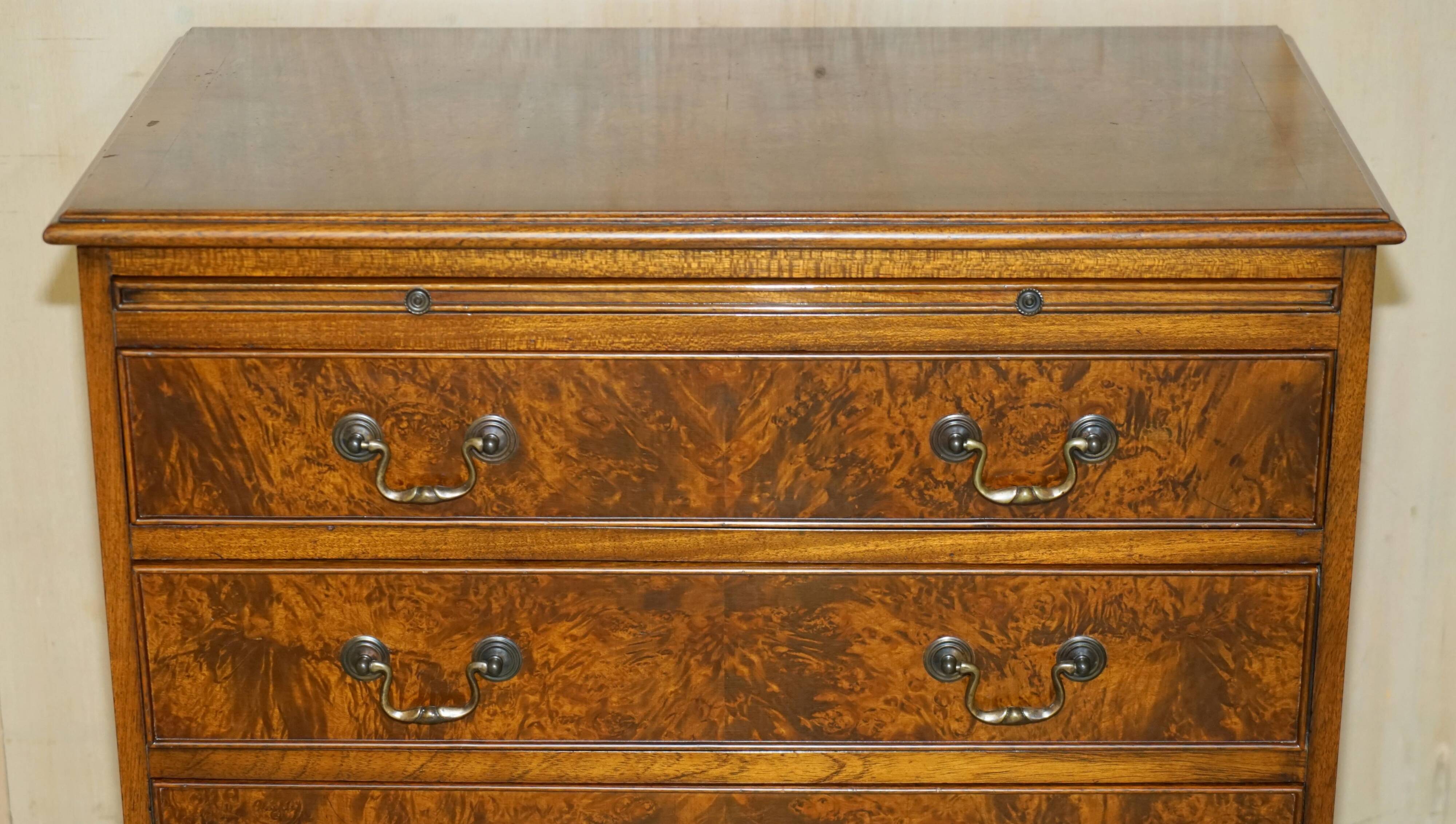 1940s vintage walnut commode with butler's serving tray.